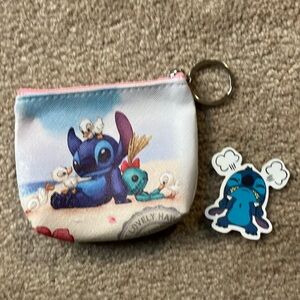 Disney Stitch Kids Coin Pouch - Blue and Pink